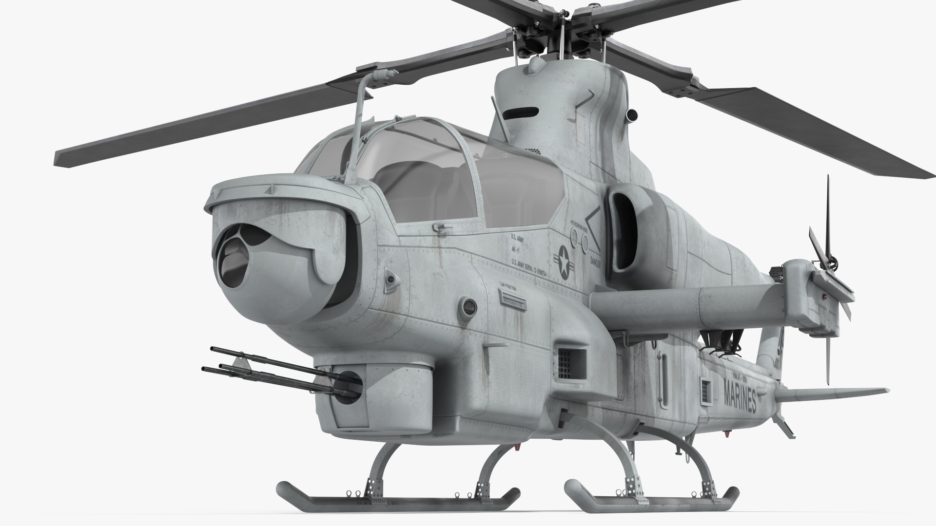 Bell AH-1Z Attack Helicopter Rigged for Maya 3D model