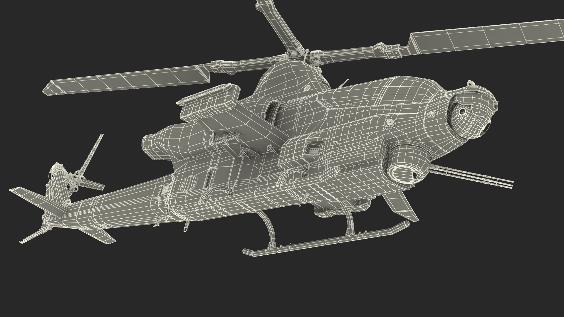Bell AH-1Z Attack Helicopter Rigged for Maya 3D model