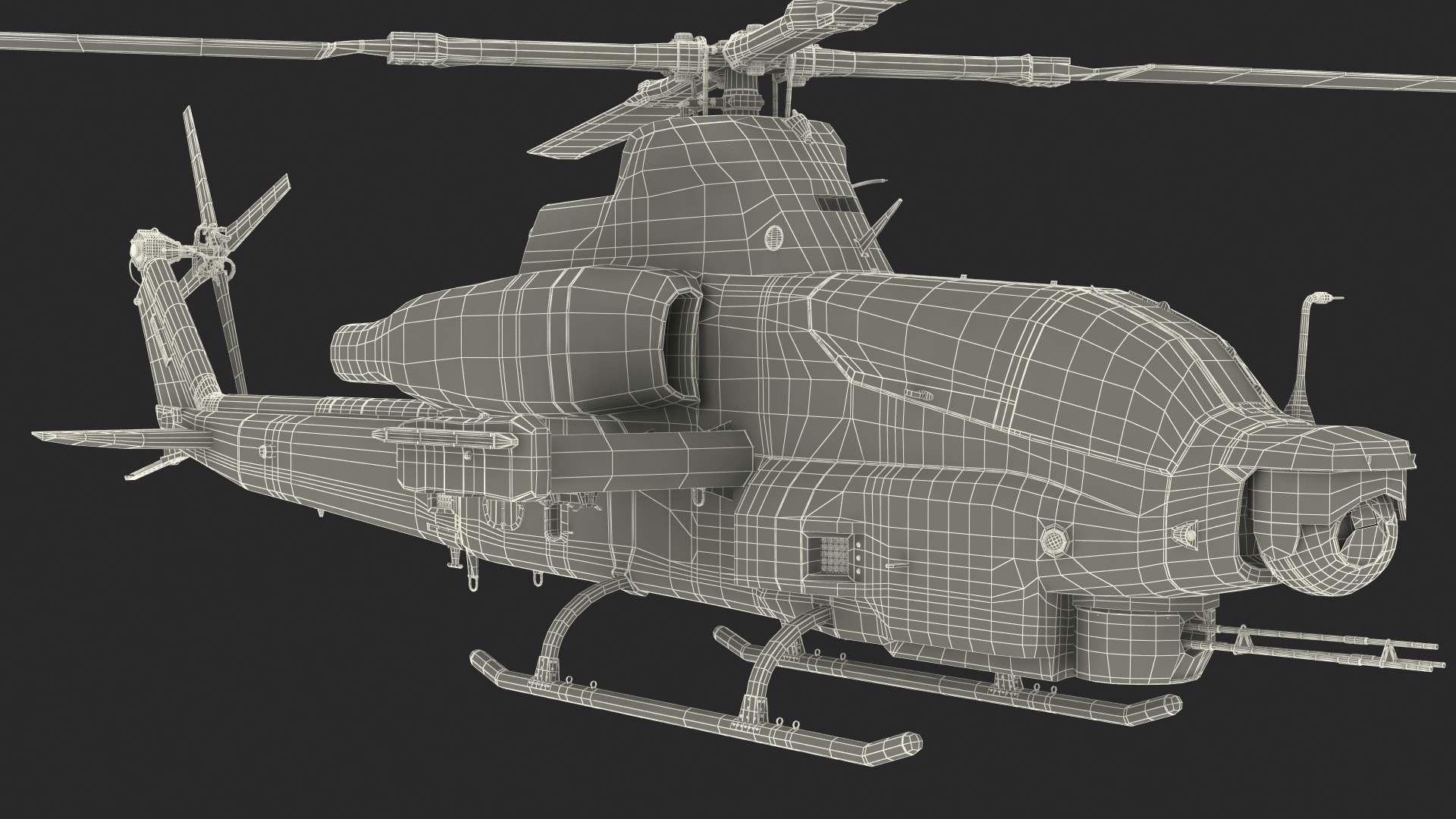 Bell AH-1Z Attack Helicopter Rigged for Maya 3D model