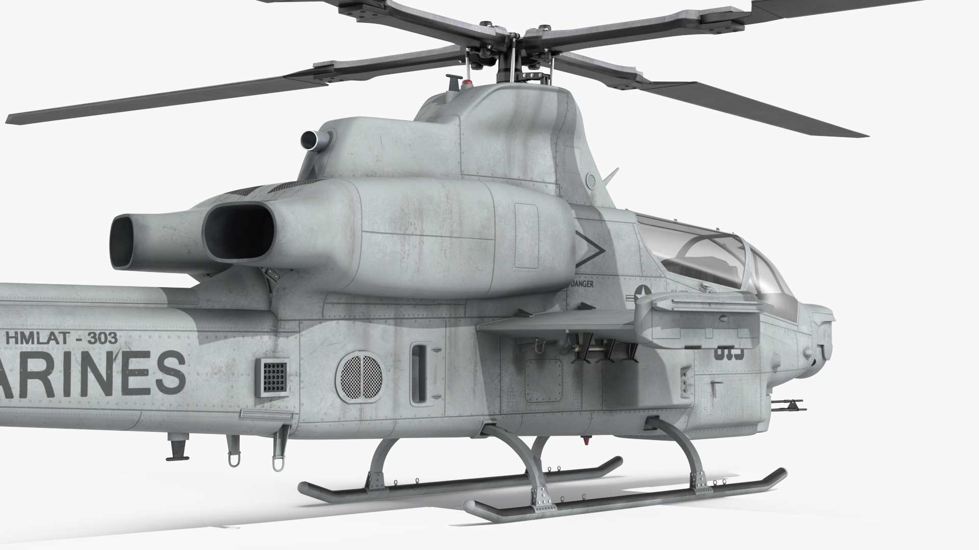 Bell AH-1Z Attack Helicopter Rigged for Maya 3D model