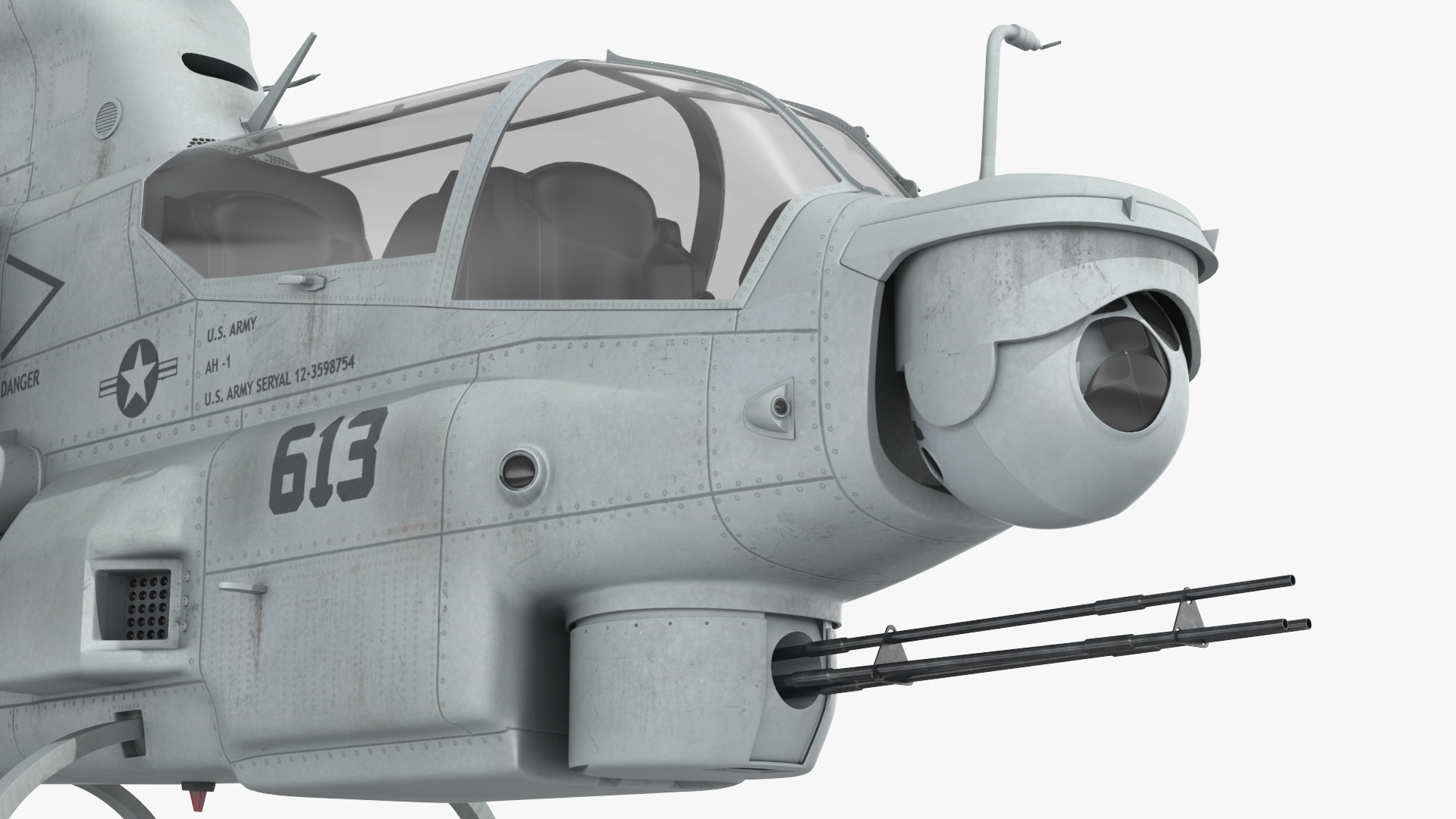 Bell AH-1Z Attack Helicopter Rigged for Maya 3D model