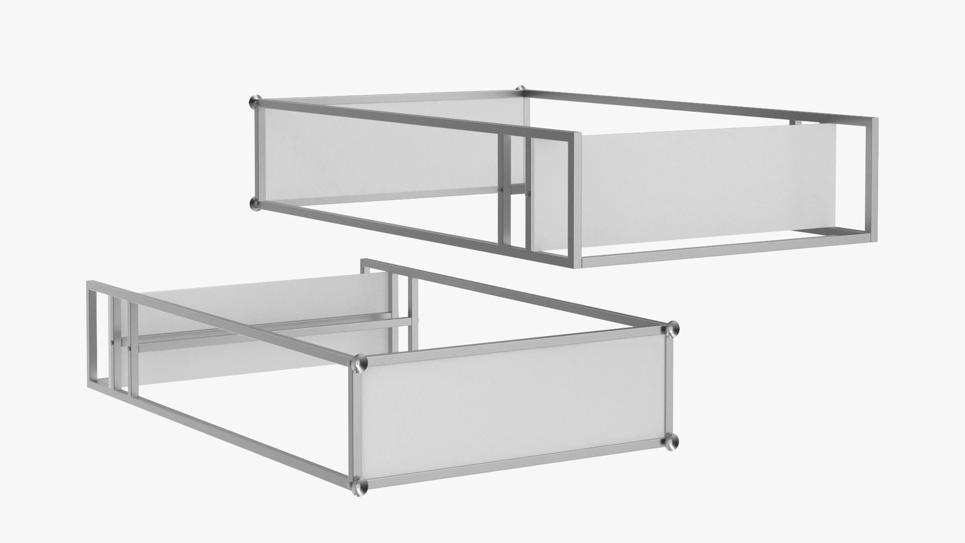 3D Silver Cloth Rack with Shelf model