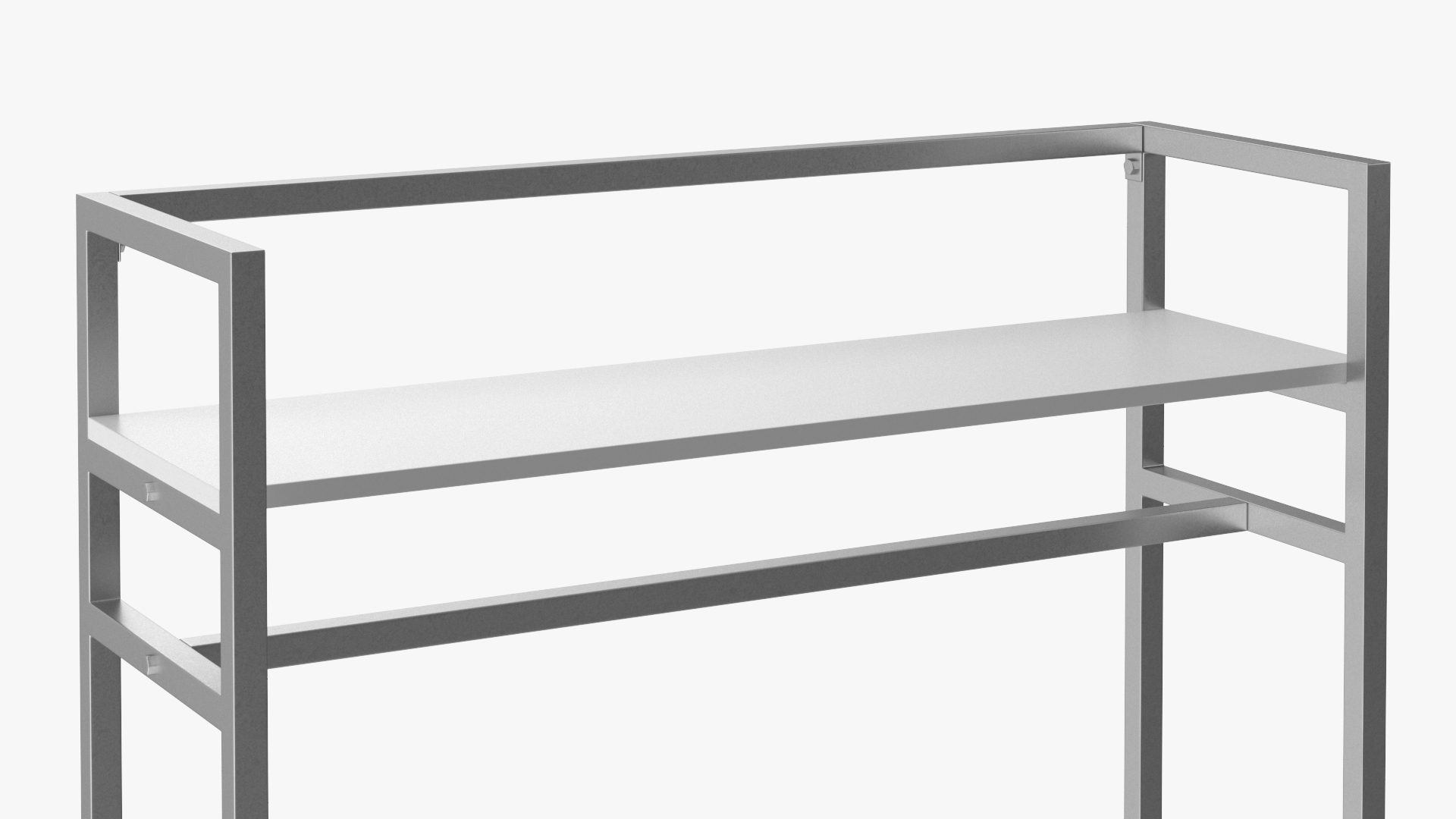 3D Silver Cloth Rack with Shelf model