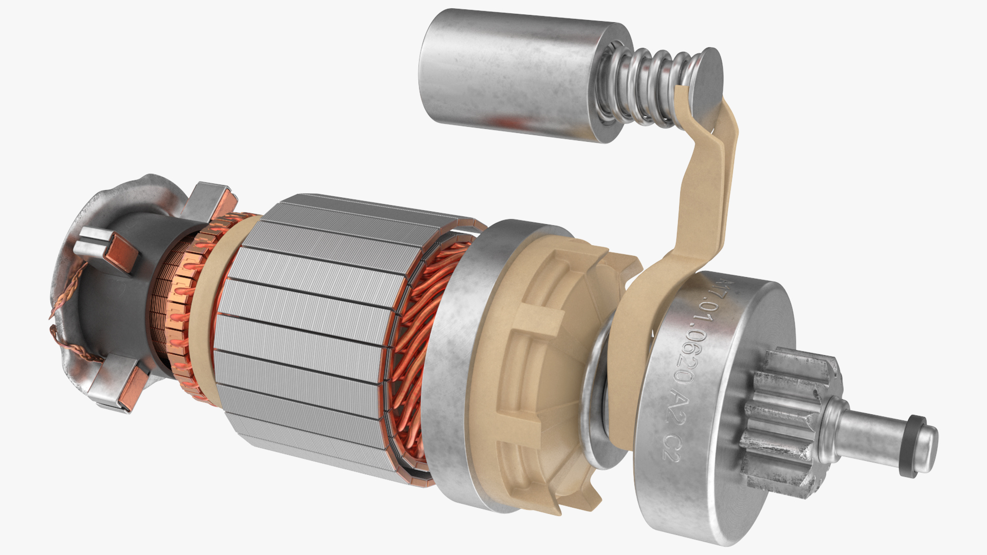 DC Cutaway Starter Motor with Housing, view 6
