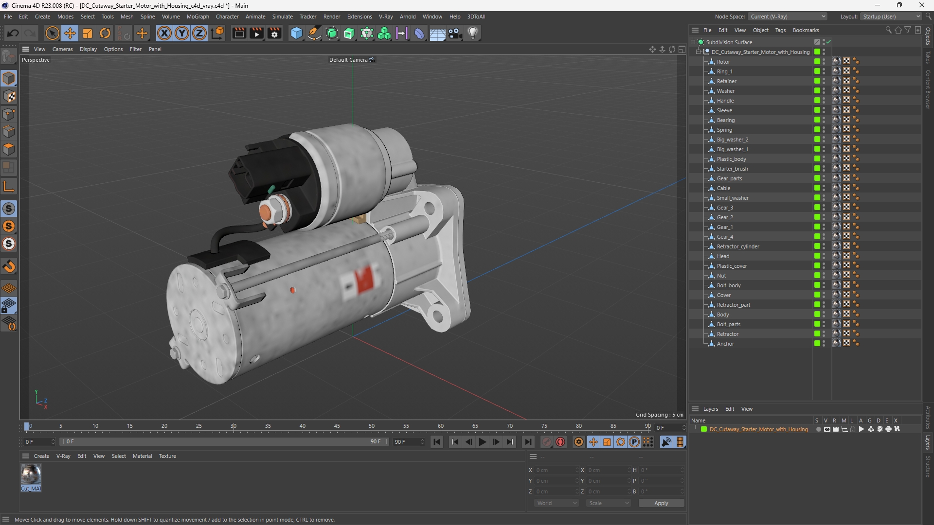 DC Cutaway Starter Motor with Housing, view 11