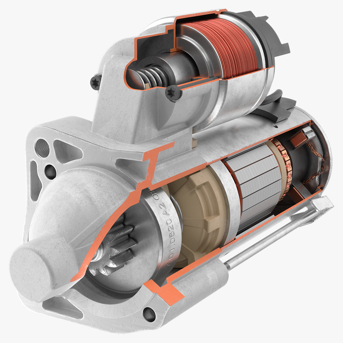 DC Cutaway Starter Motor with Housing, view 8