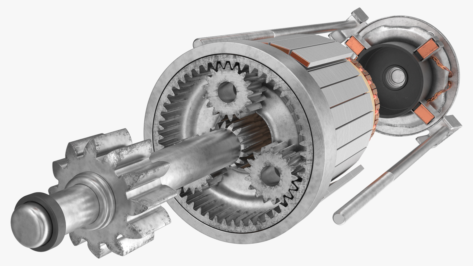 DC Cutaway Starter Motor with Housing, view 5