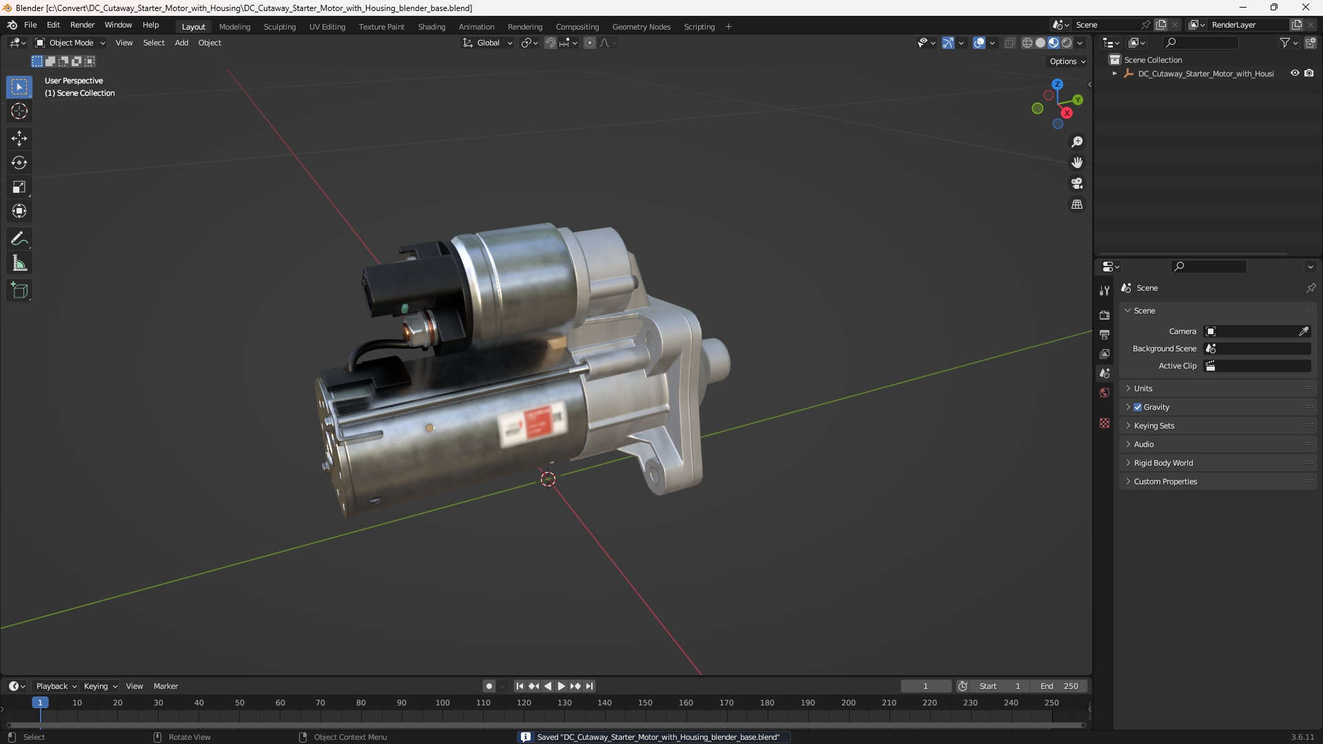 DC Cutaway Starter Motor with Housing, view 9
