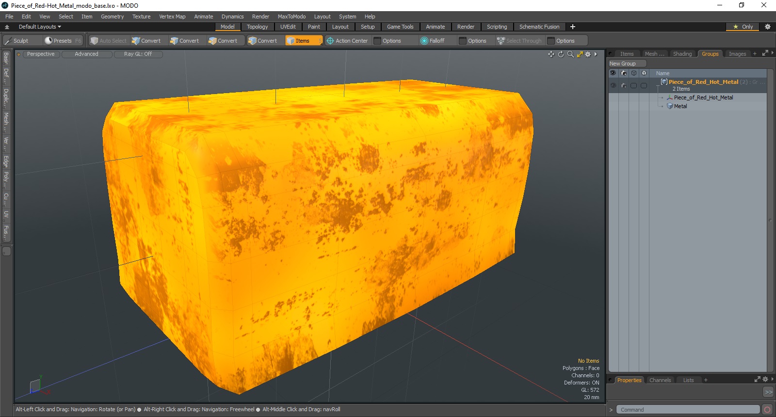 Piece of Red-Hot Metal 3D