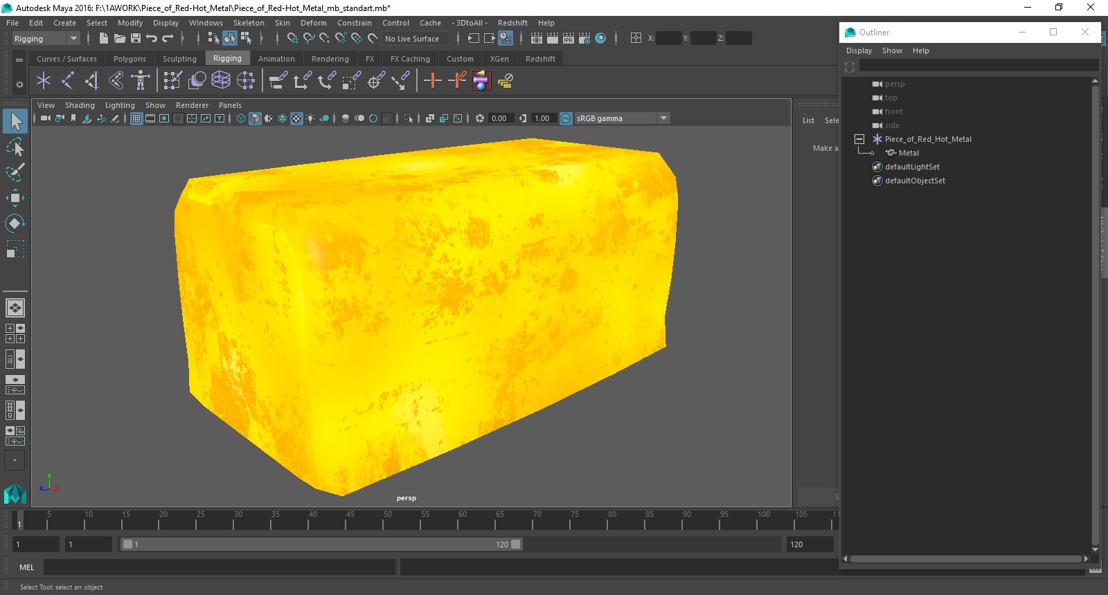 Piece of Red-Hot Metal 3D