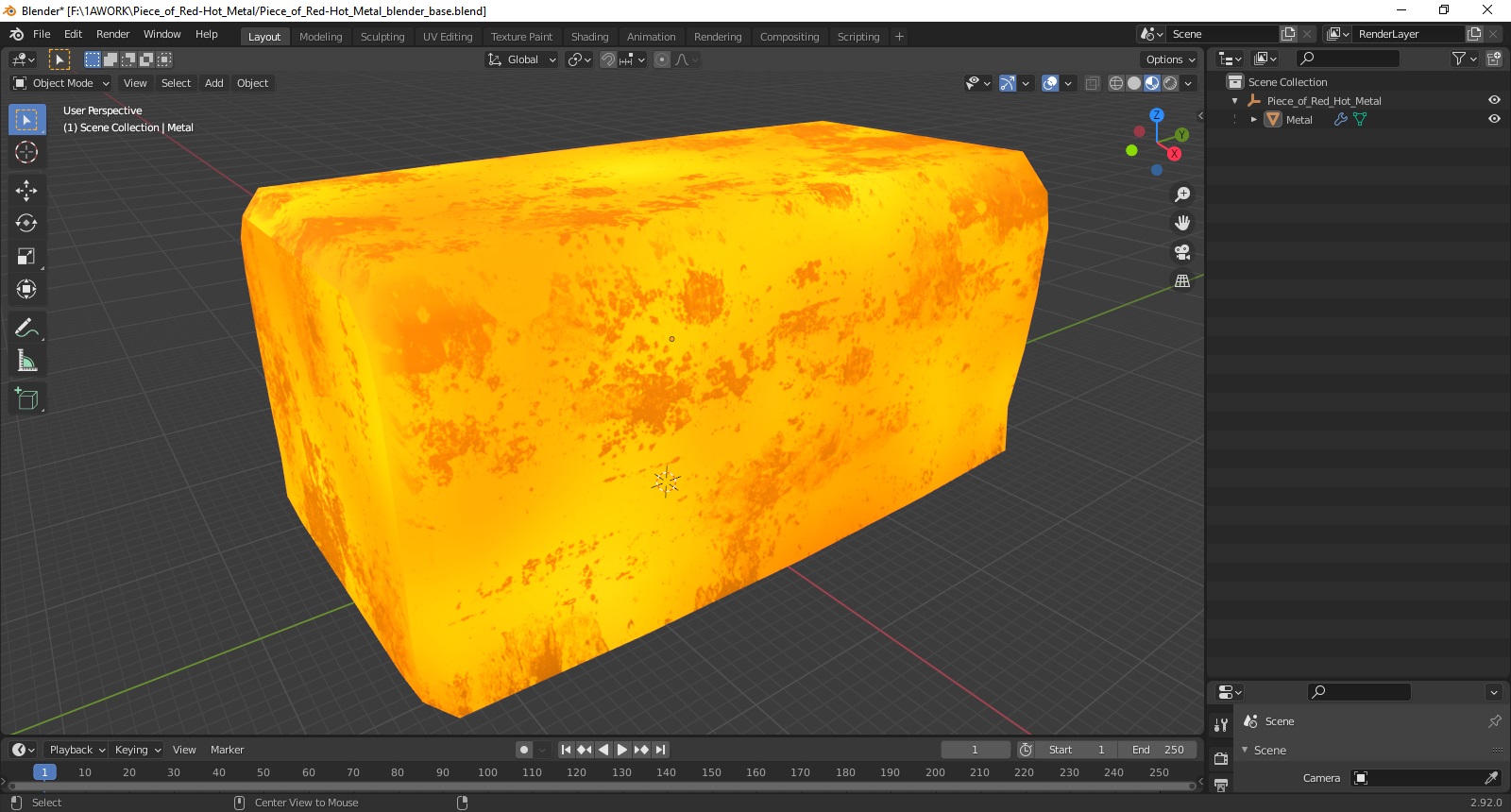 Piece of Red-Hot Metal 3D
