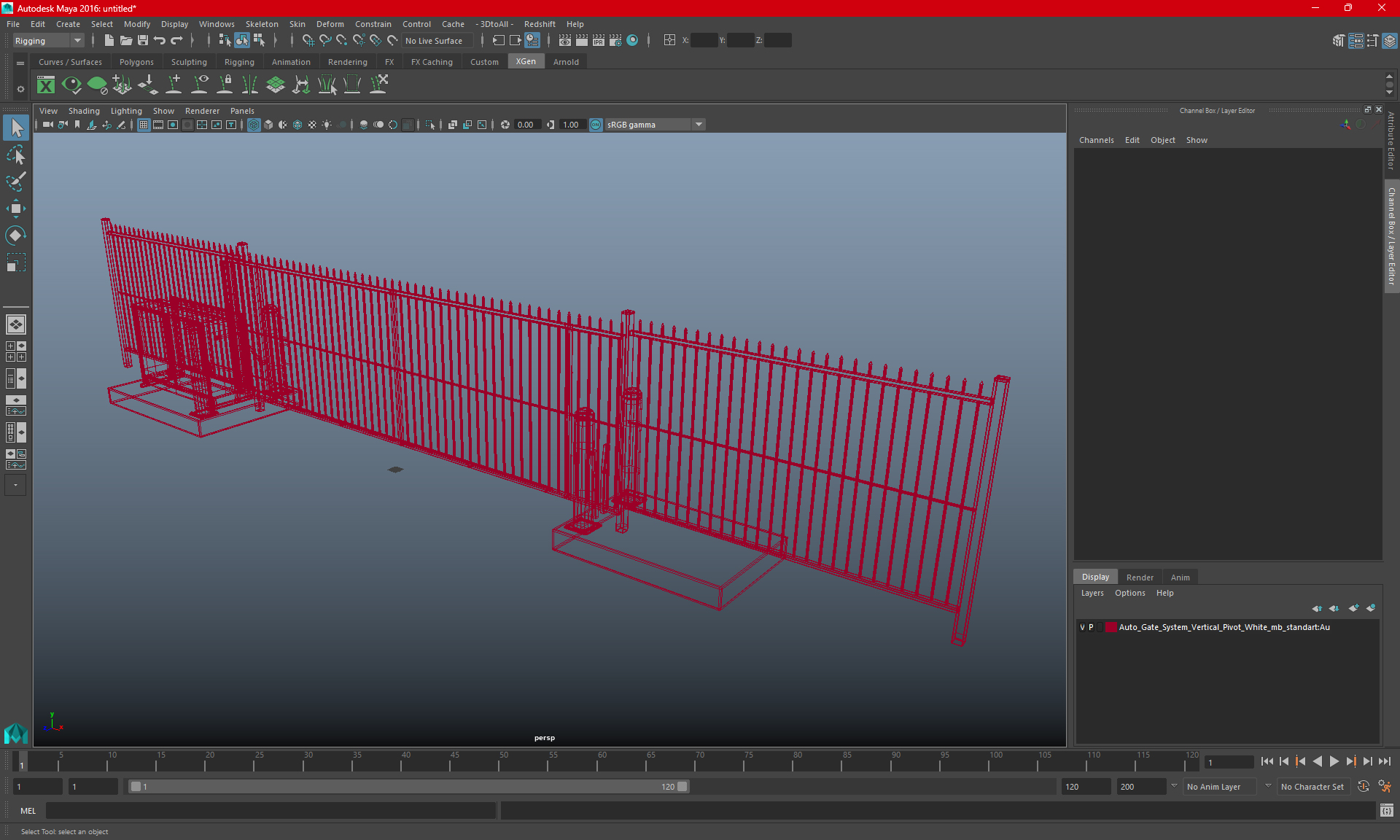 Auto Gate System Vertical Pivot White 3D