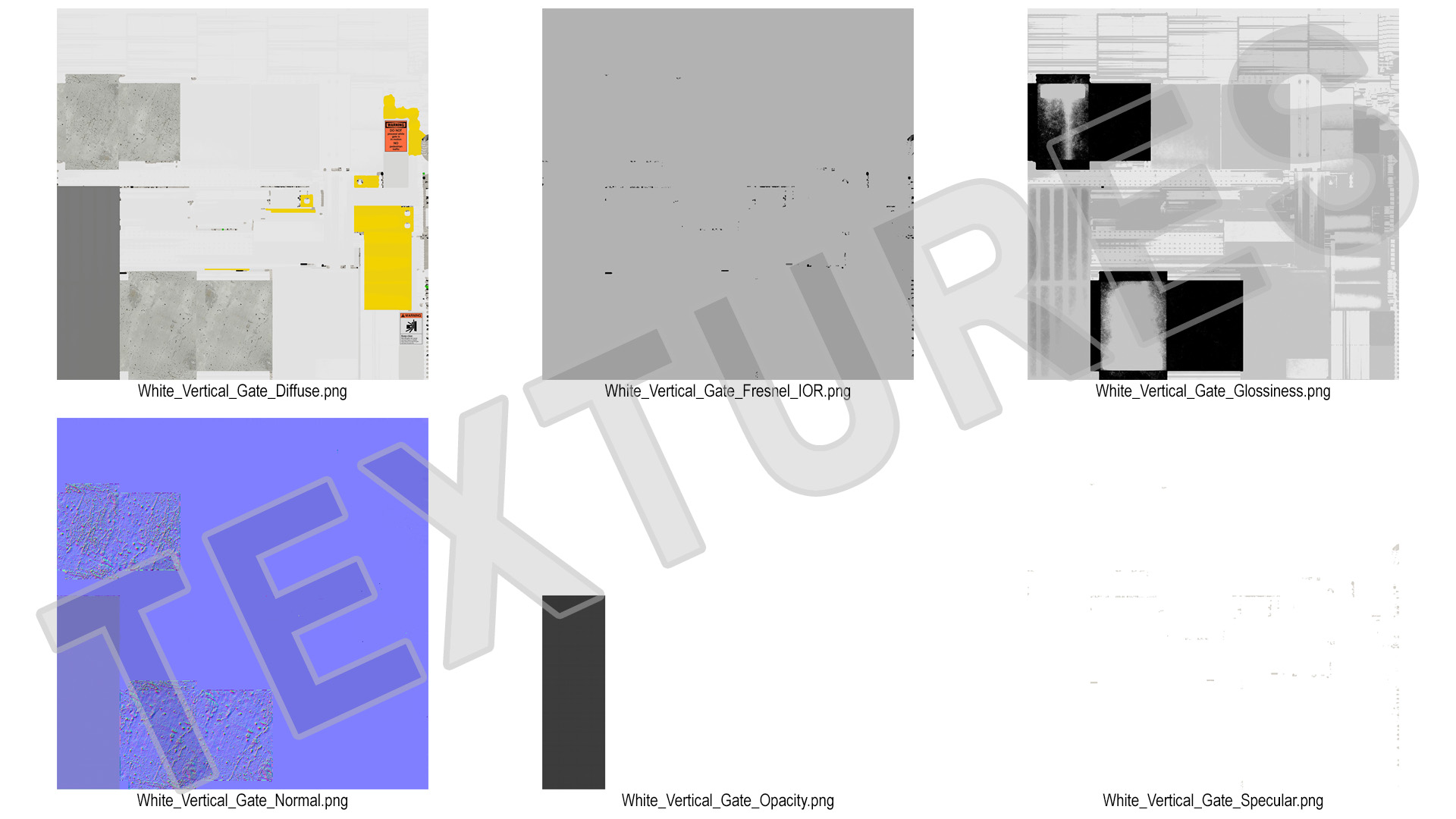 Auto Gate System Vertical Pivot White 3D