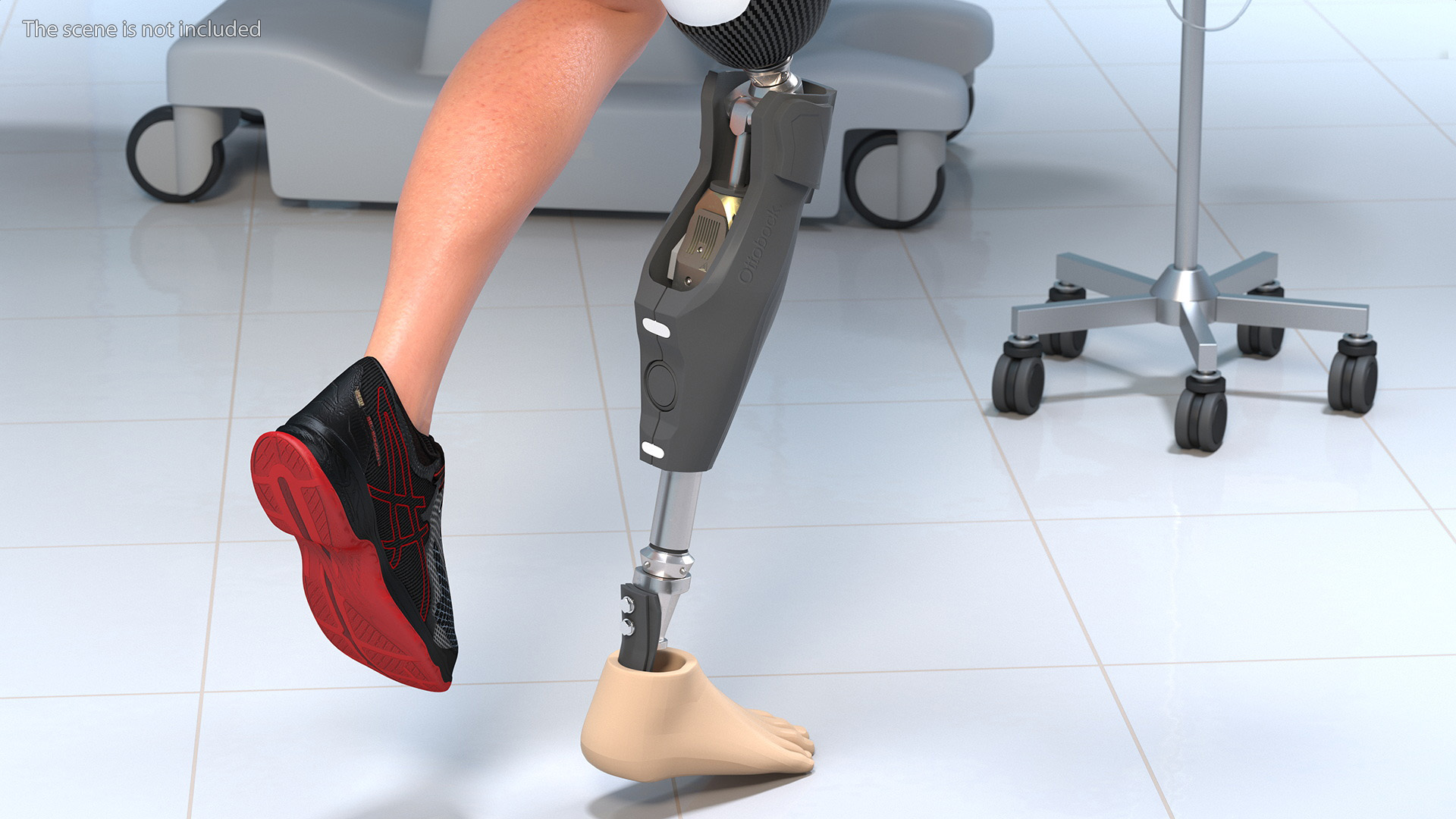 3D model Sportsman Wearing Prosthetic Leg Walking Pose