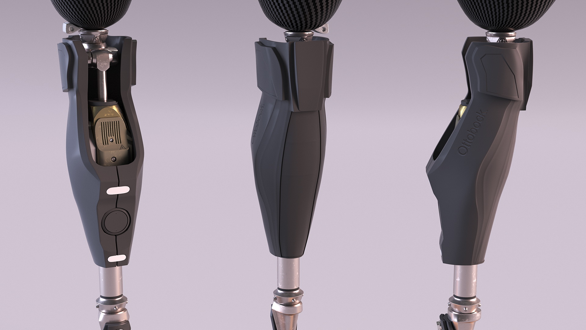 3D model Sportsman Wearing Prosthetic Leg Walking Pose