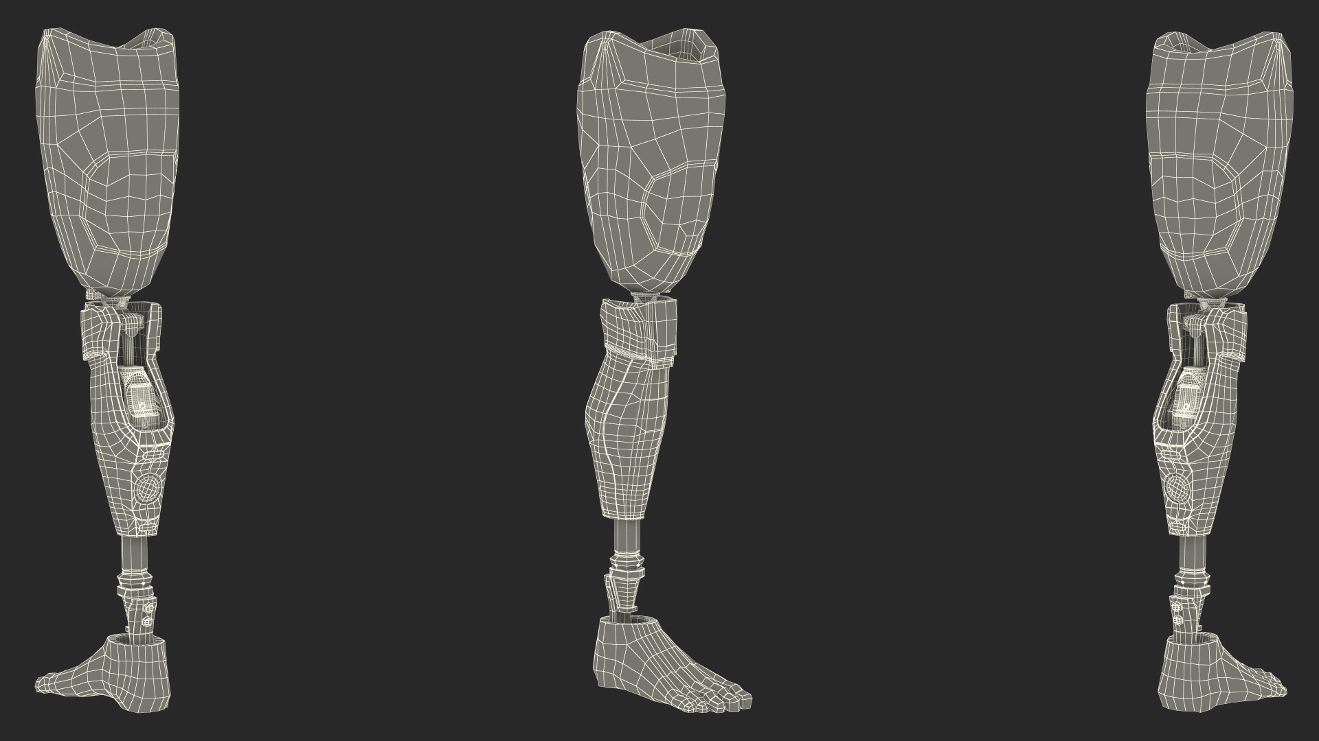 3D model Sportsman Wearing Prosthetic Leg Walking Pose