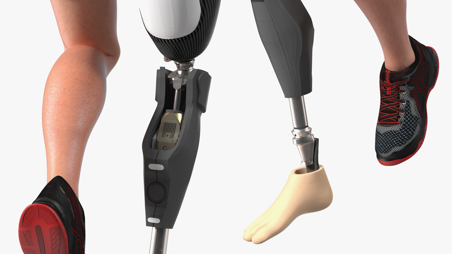 3D model Sportsman Wearing Prosthetic Leg Walking Pose