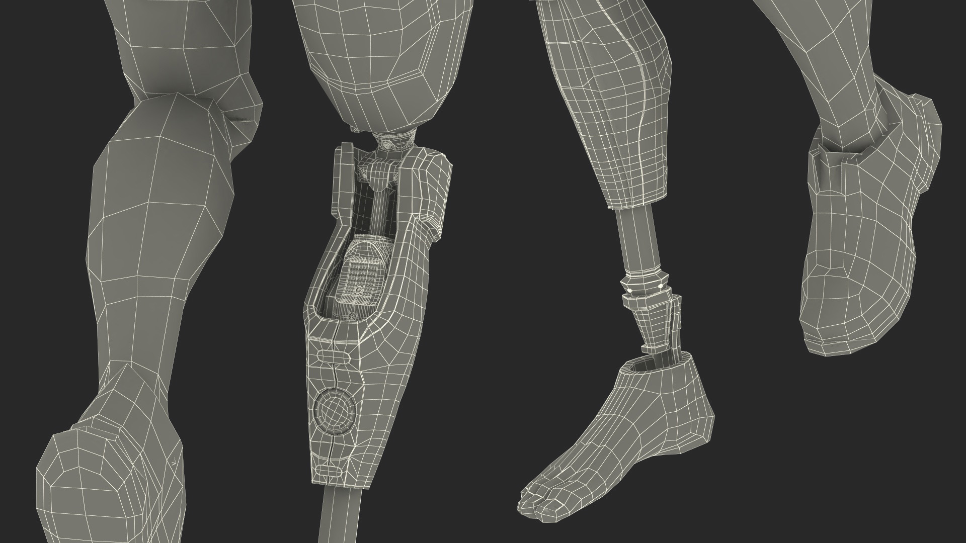 3D model Sportsman Wearing Prosthetic Leg Walking Pose