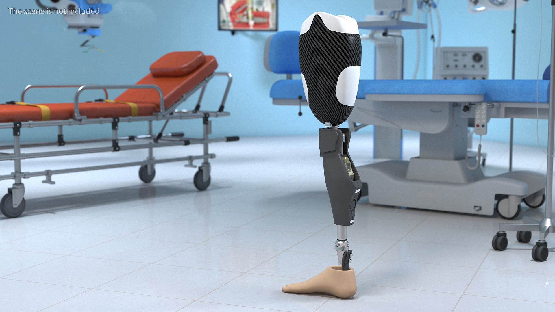 3D model Sportsman Wearing Prosthetic Leg Walking Pose