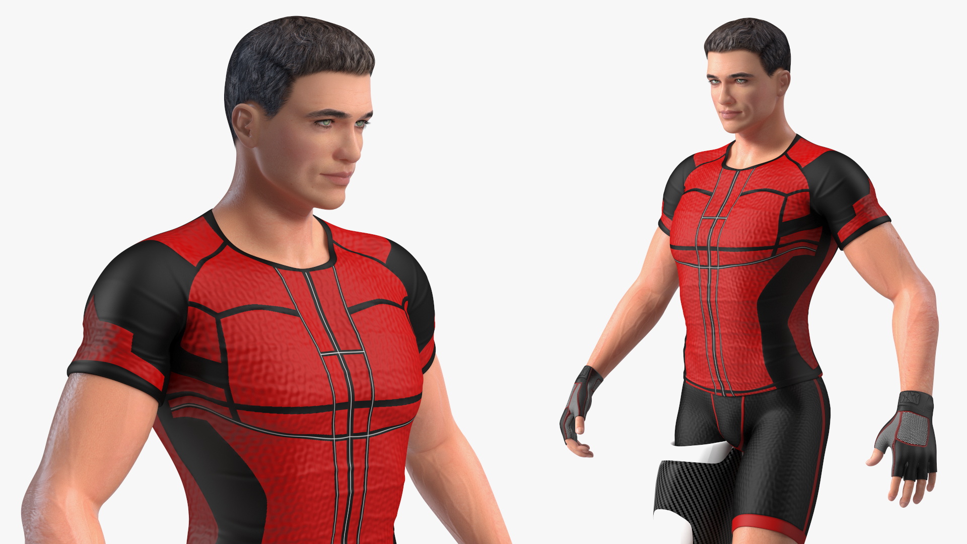 3D model Sportsman Wearing Prosthetic Leg Walking Pose