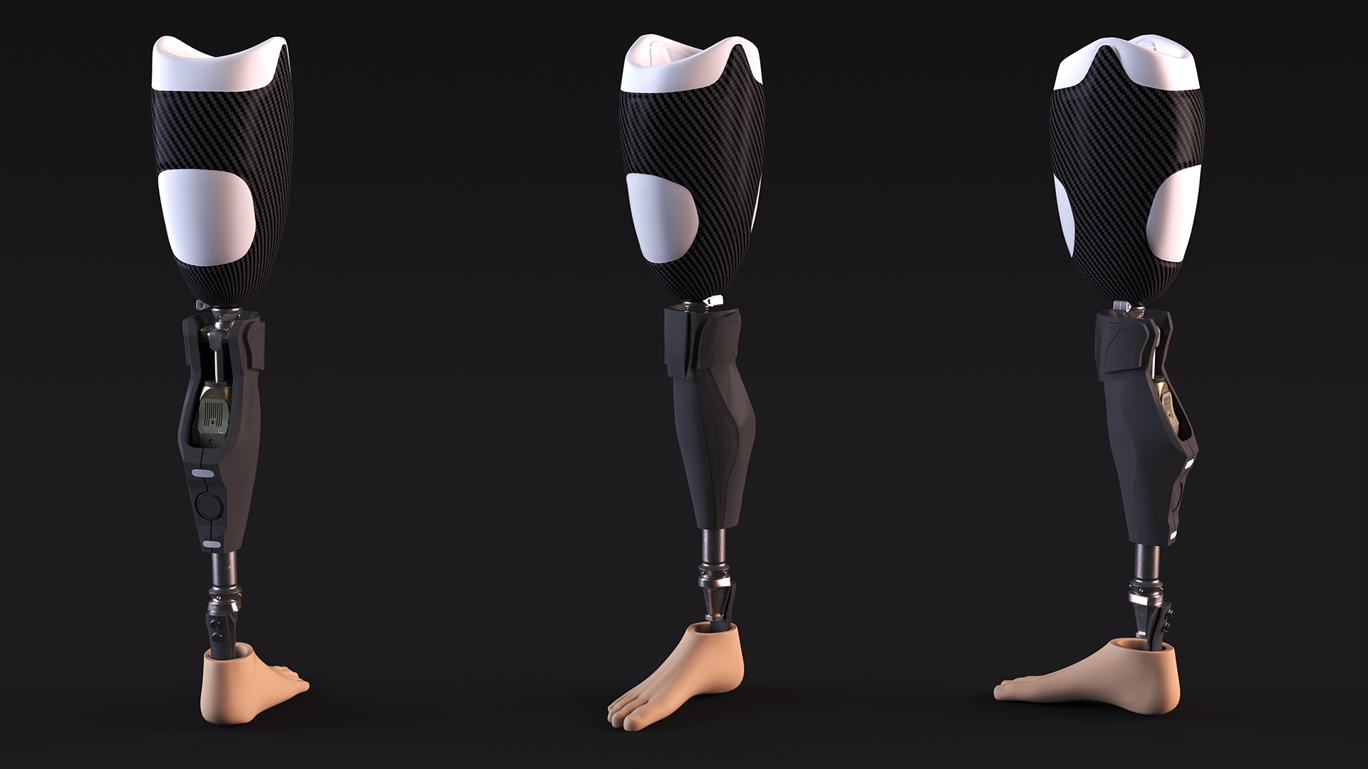 3D model Sportsman Wearing Prosthetic Leg Walking Pose