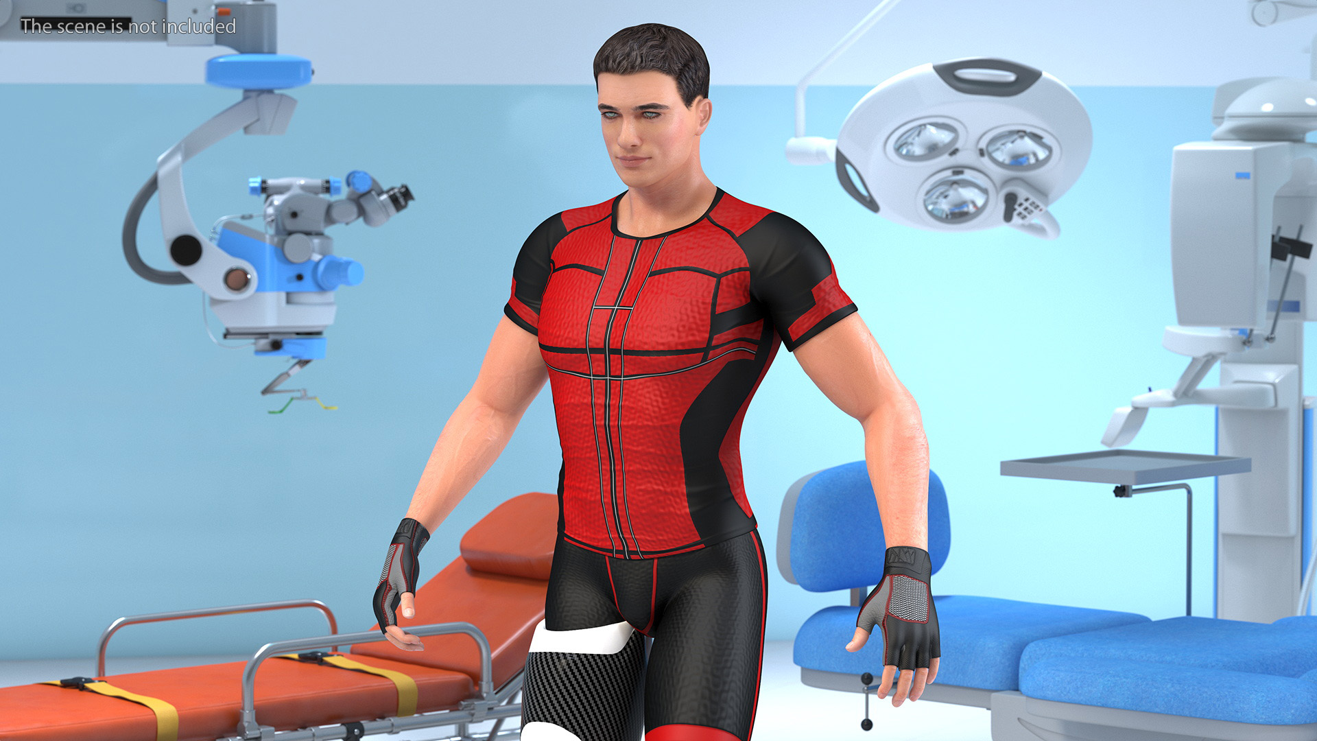 3D model Sportsman Wearing Prosthetic Leg Walking Pose