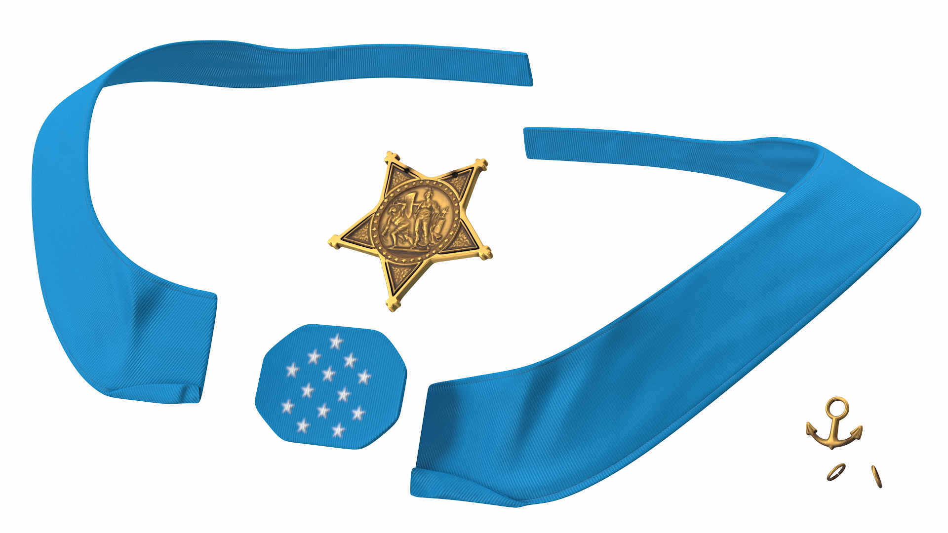 US Navy Medal of Honor Worn 3D