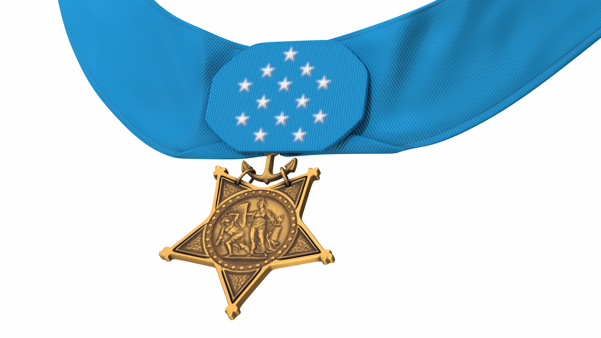 US Navy Medal of Honor Worn 3D