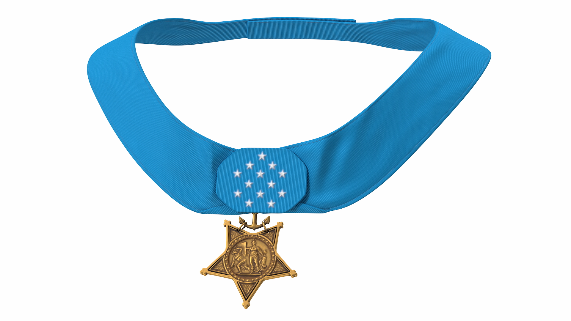 US Navy Medal of Honor Worn 3D