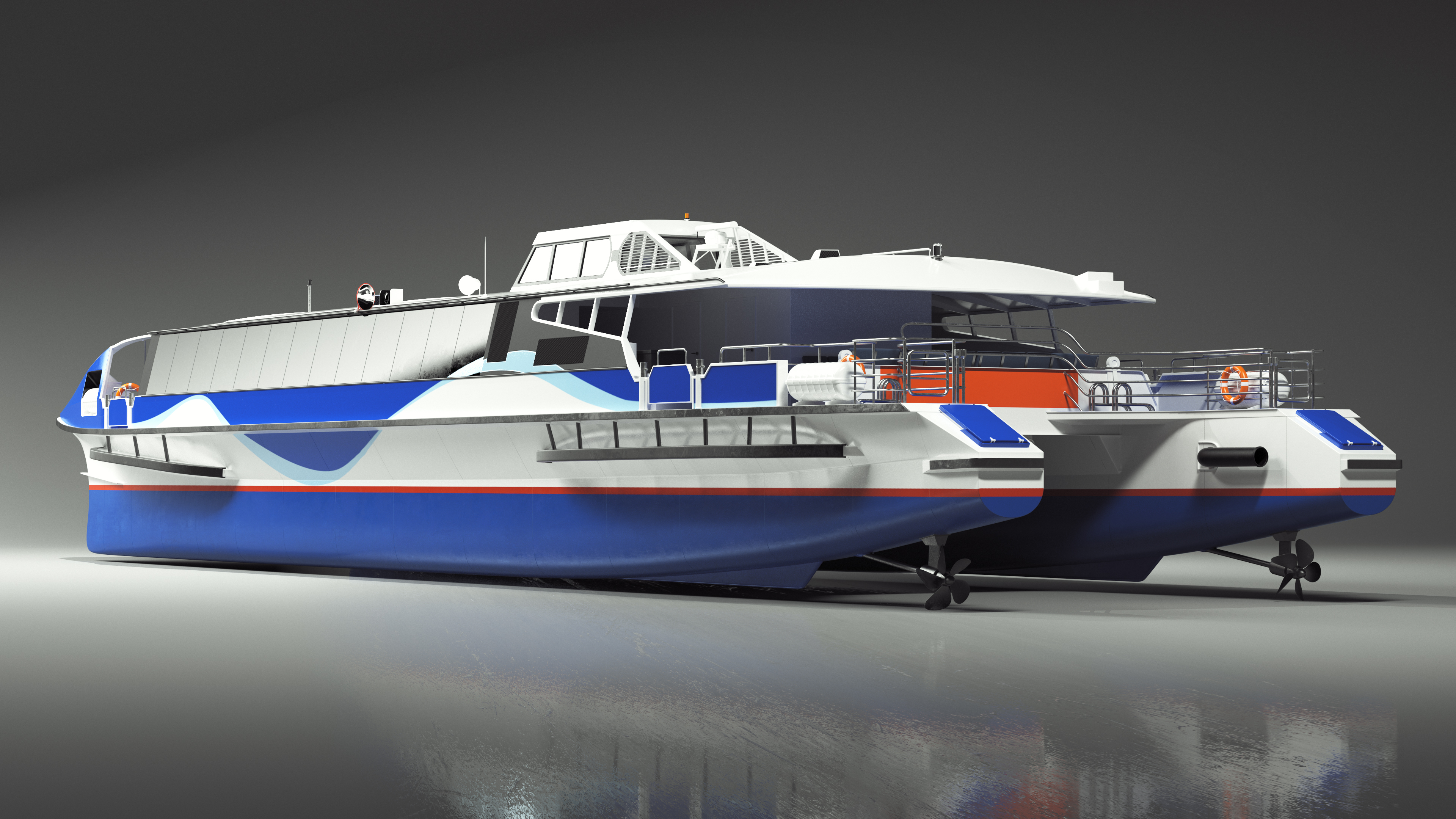 River Bus Boat 3D model