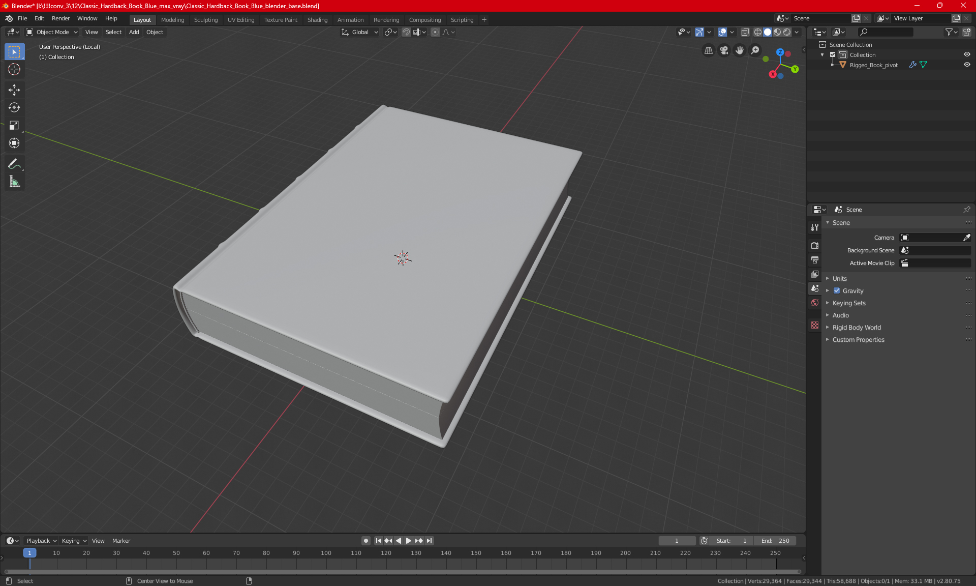 3D Classic Hardcover Book Red
