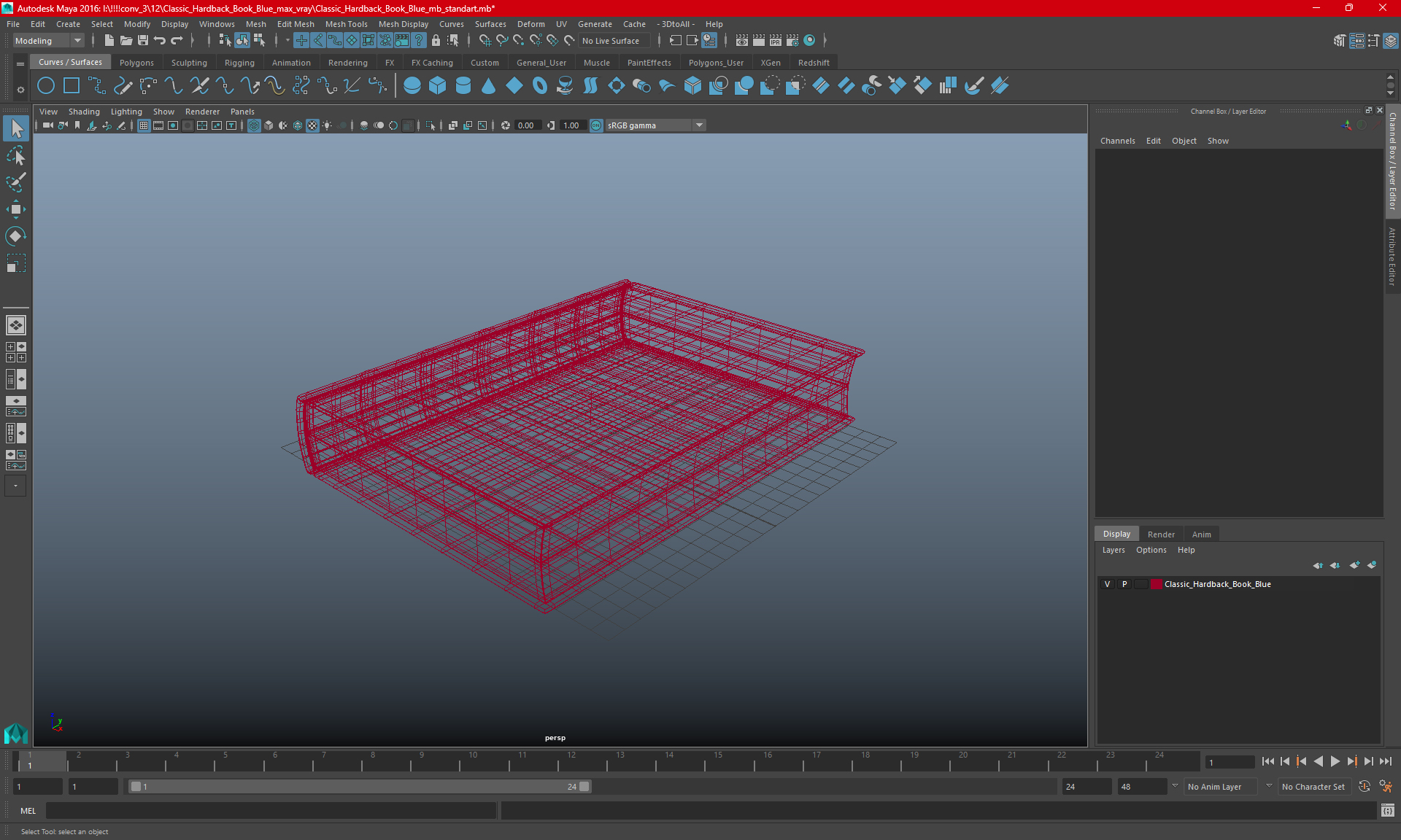 3D Classic Hardcover Book Red