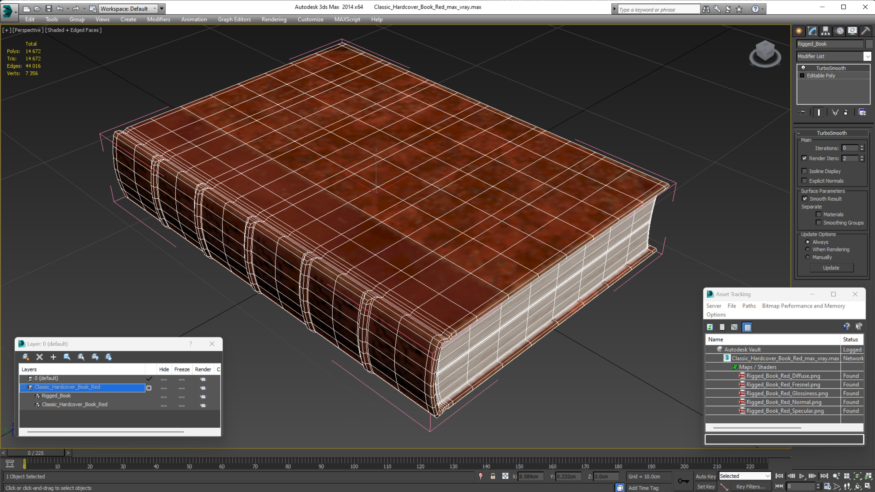 3D Classic Hardcover Book Red
