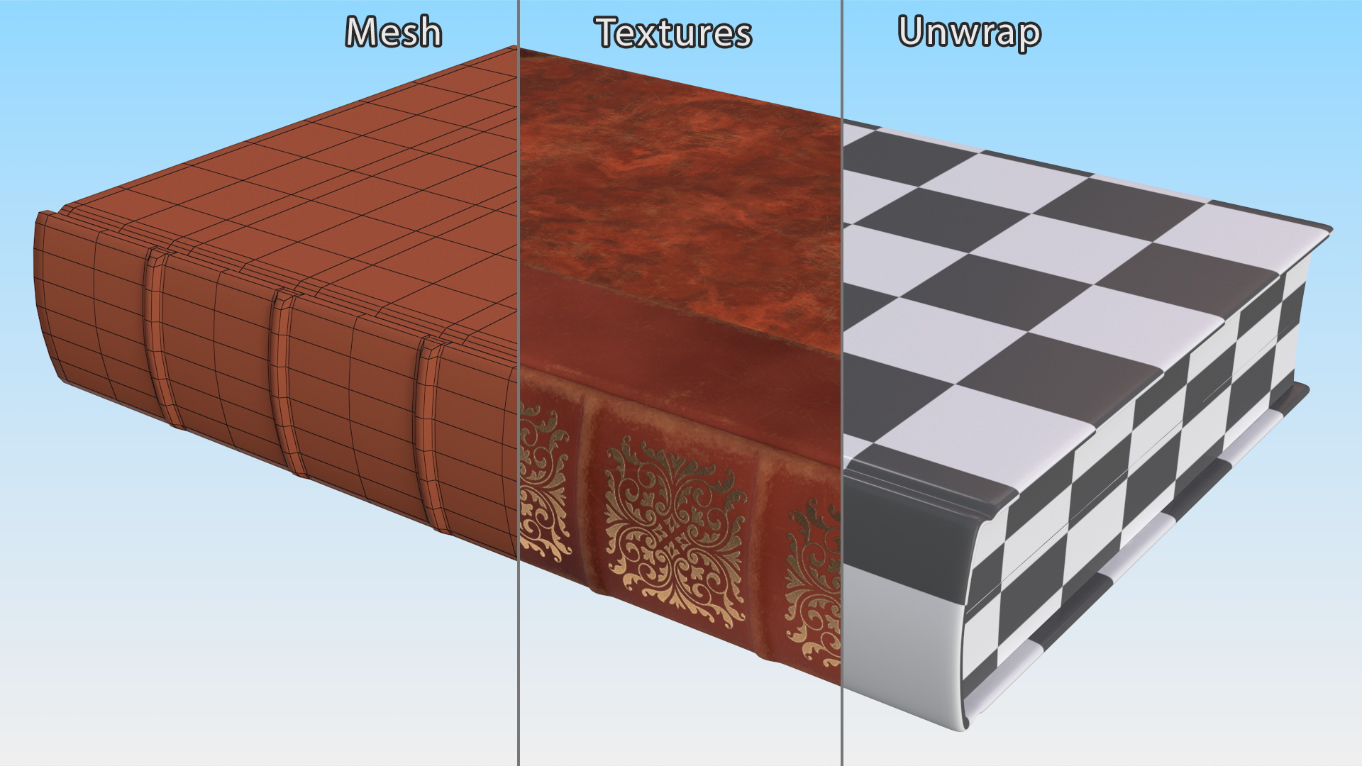 3D Classic Hardcover Book Red