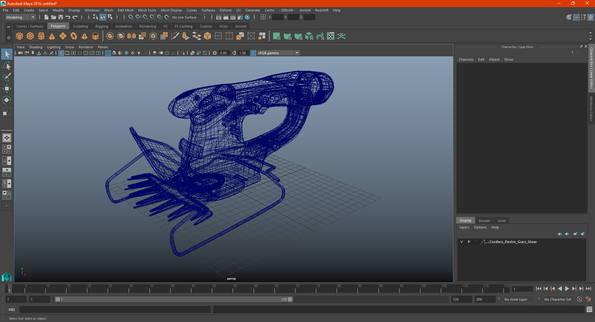 Cordless Electric Grass Shear 3D model