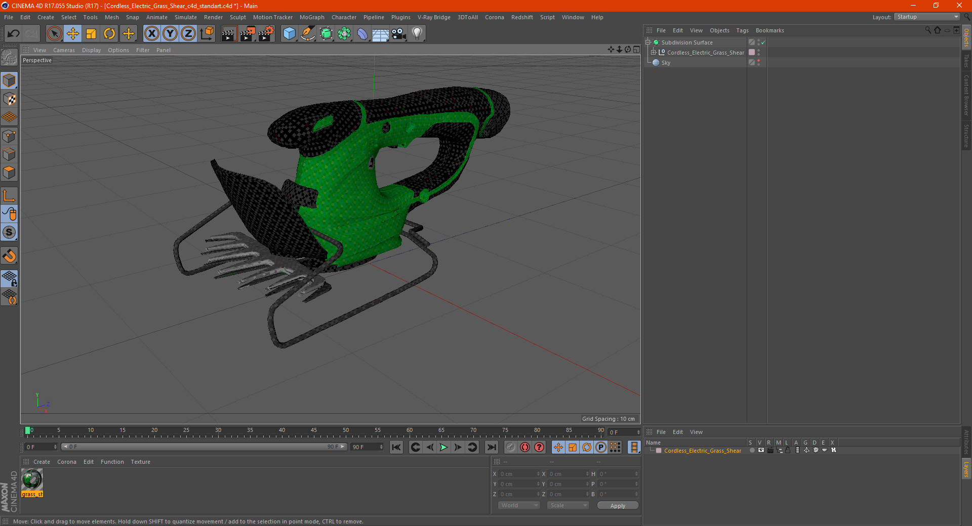 Cordless Electric Grass Shear 3D model