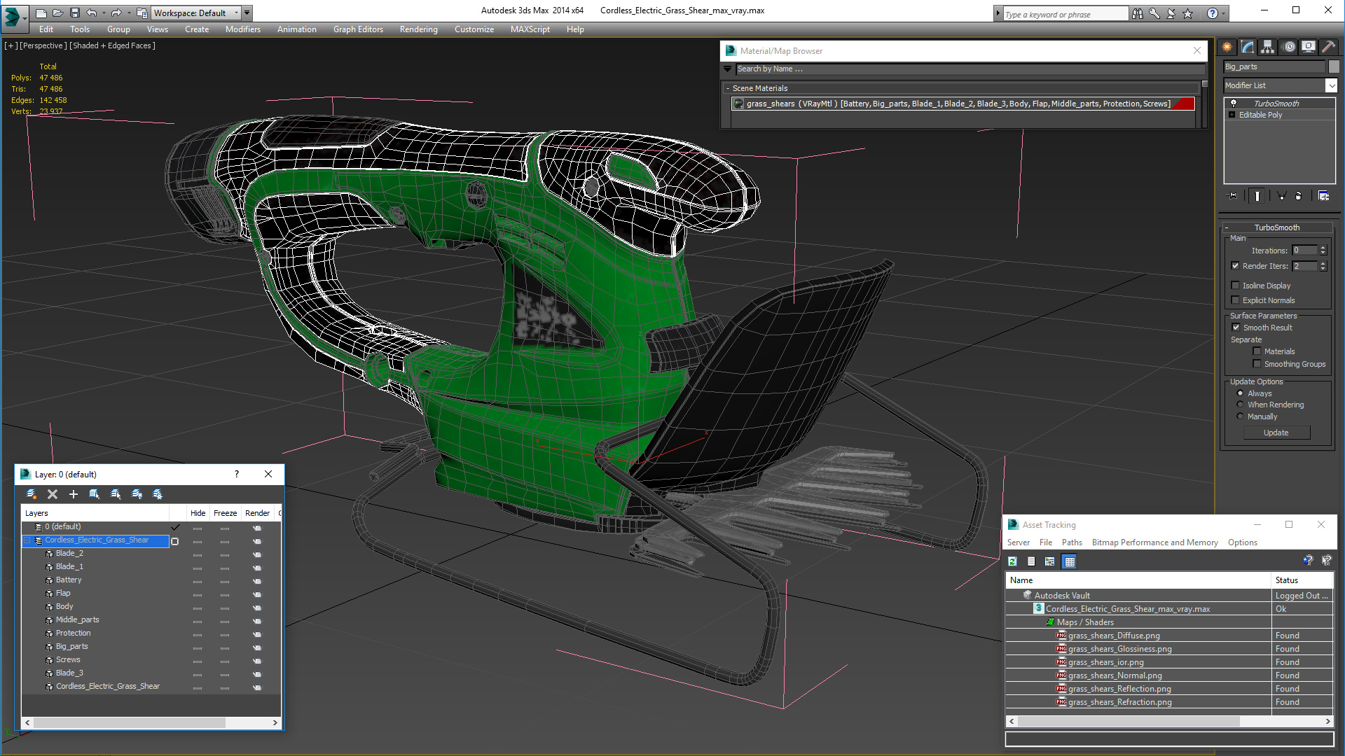 Cordless Electric Grass Shear 3D model