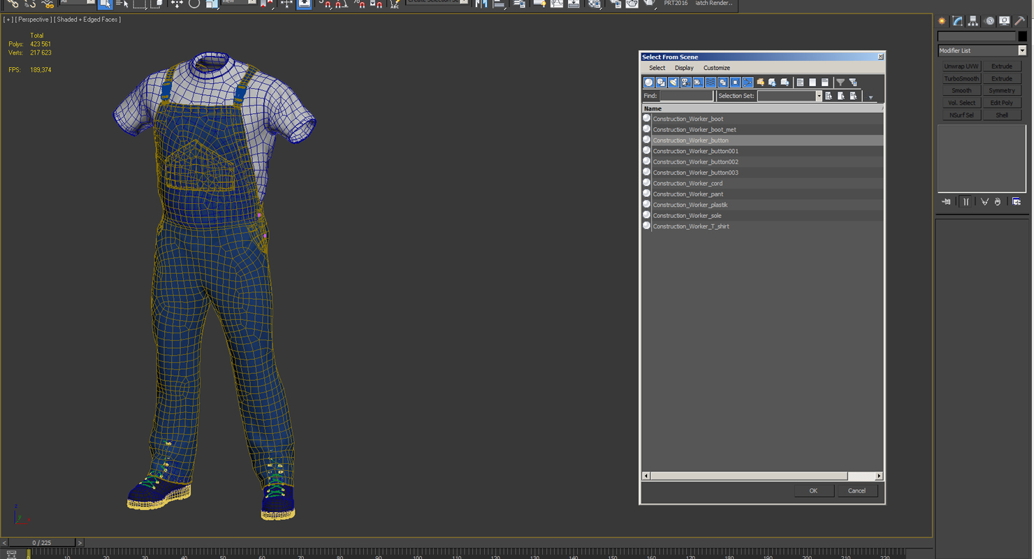 Construction Worker Blue Uniform 3D