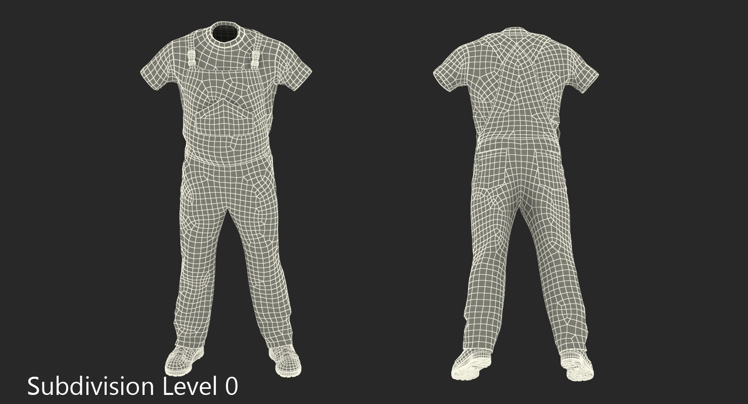 Construction Worker Blue Uniform 3D