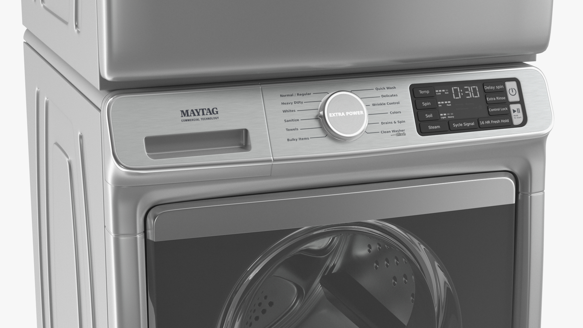 3D Maytag Washer and Dryer Set Metal model