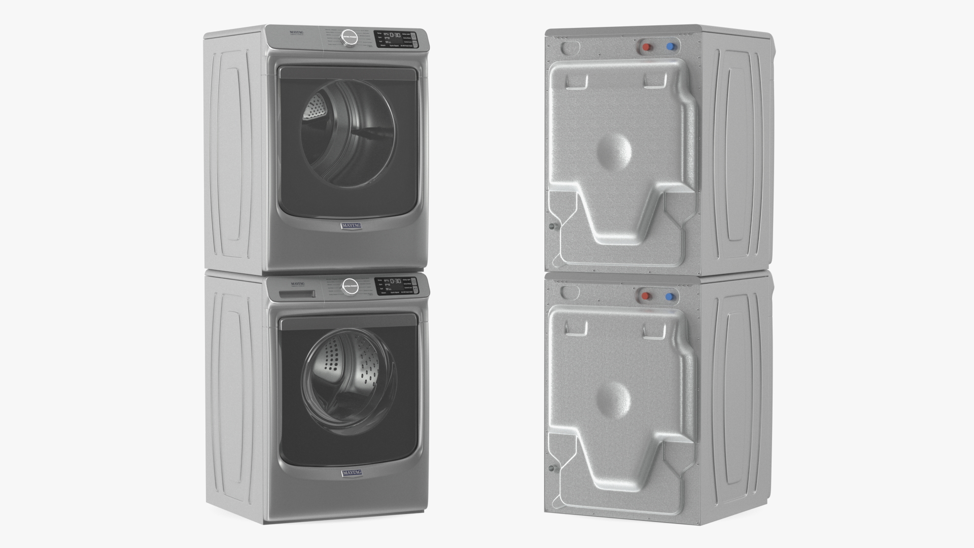 3D Maytag Washer and Dryer Set Metal model