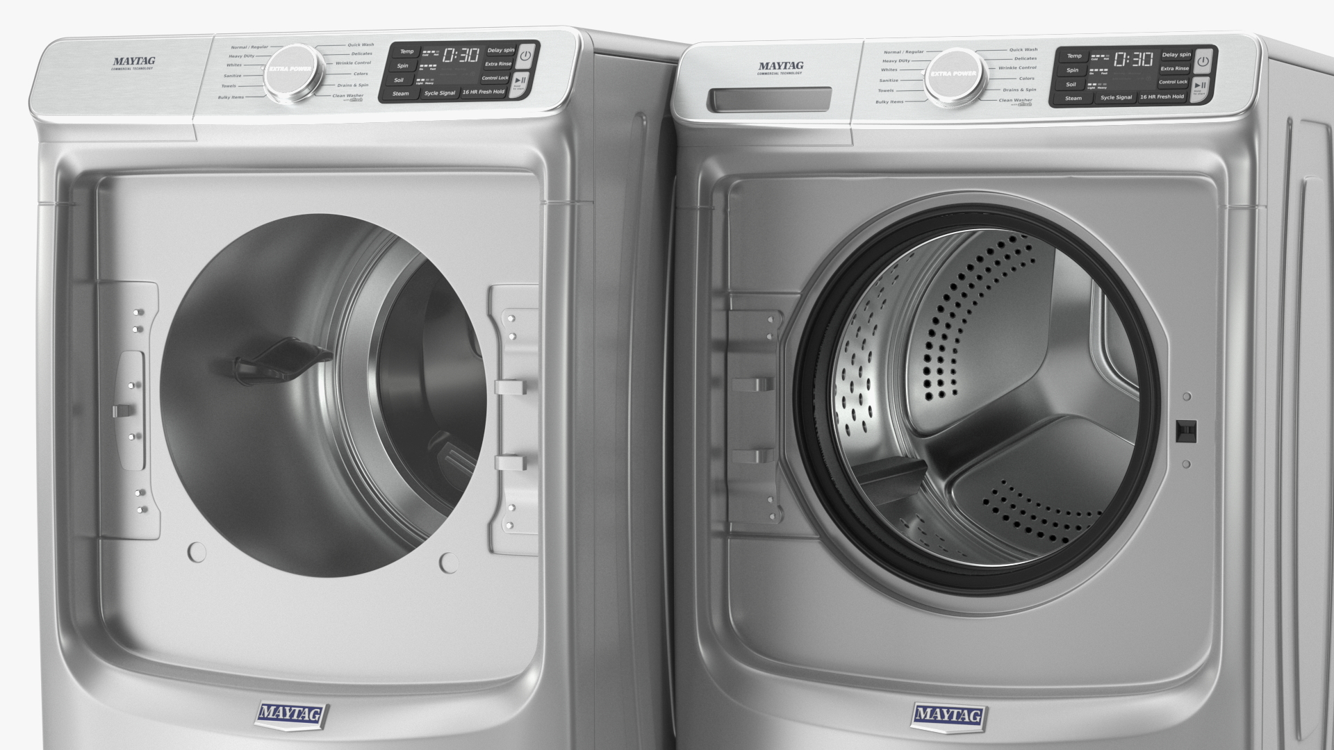 3D Maytag Washer and Dryer Set Metal model