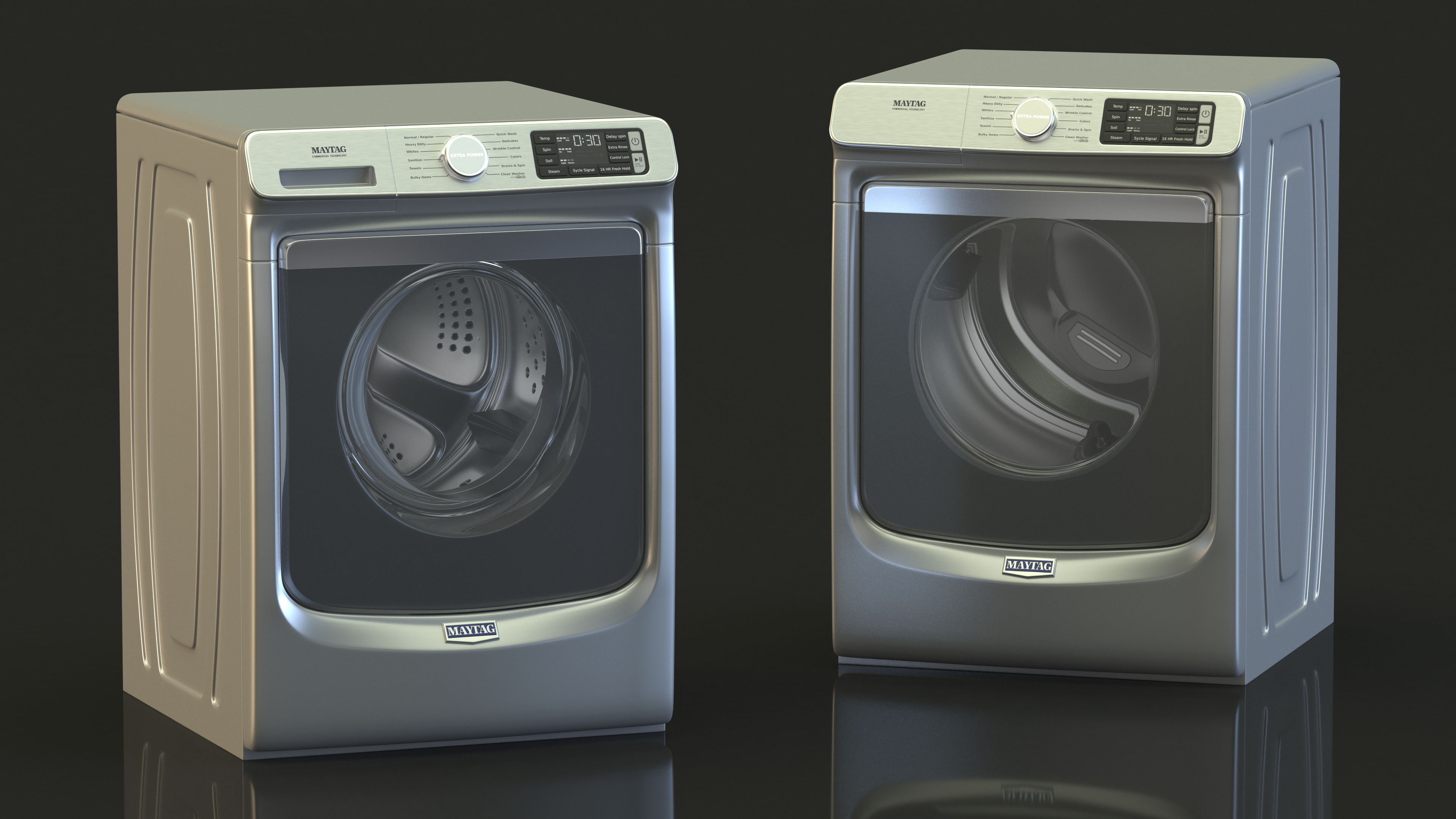 3D Maytag Washer and Dryer Set Metal model