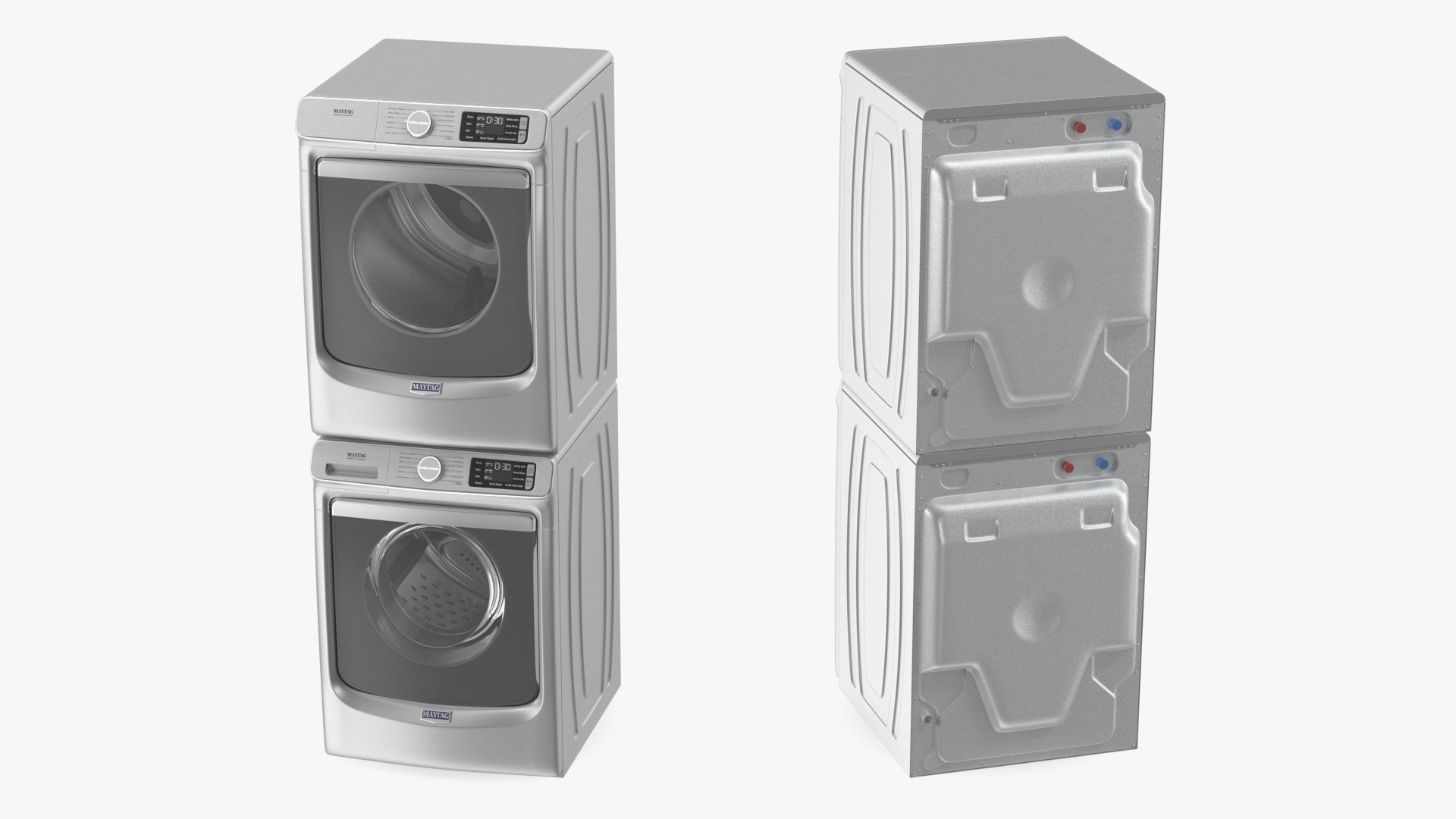 3D Maytag Washer and Dryer Set Metal model