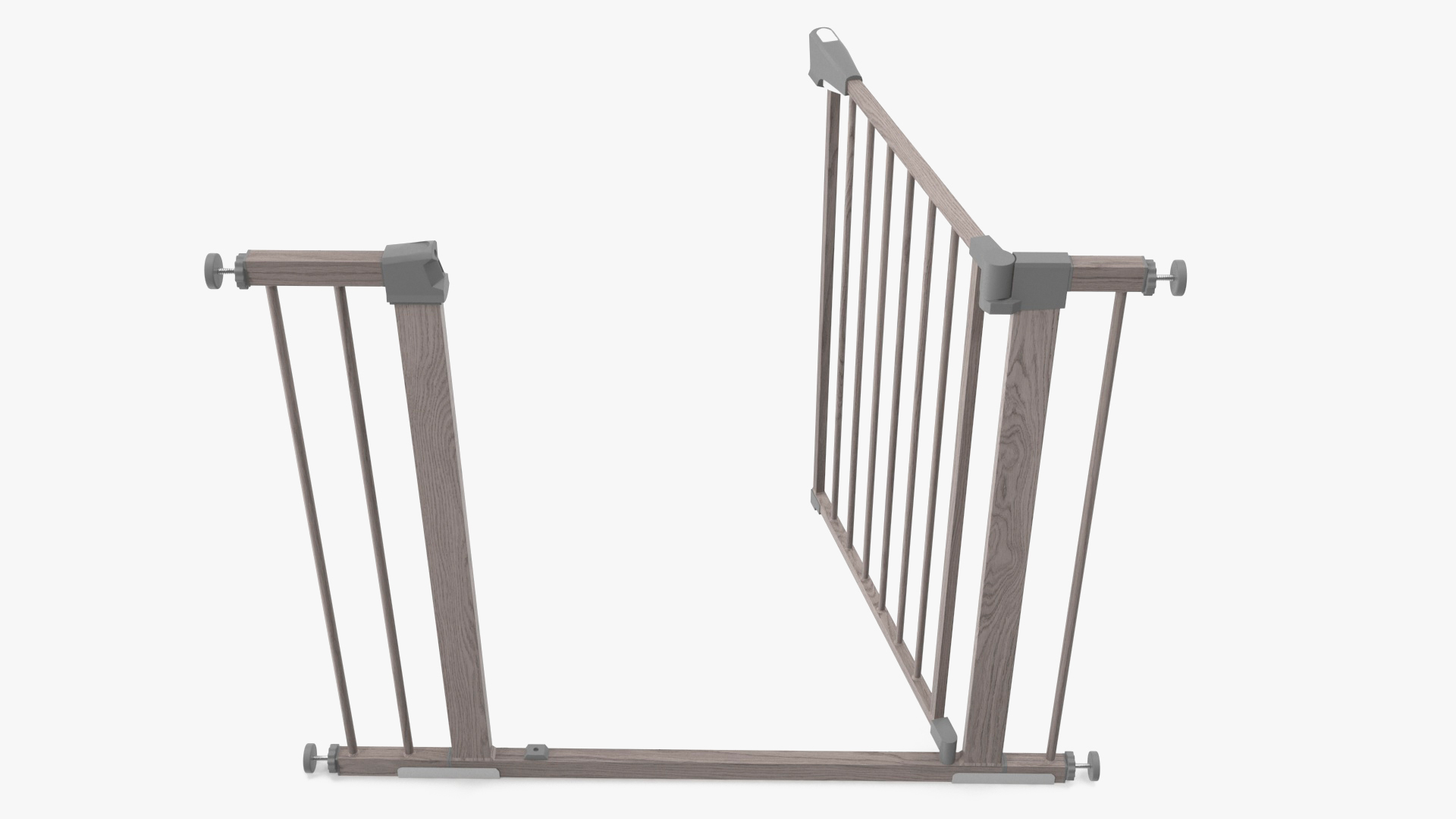 Metal Baby and Pet Gate Light Wood Pattern 3D