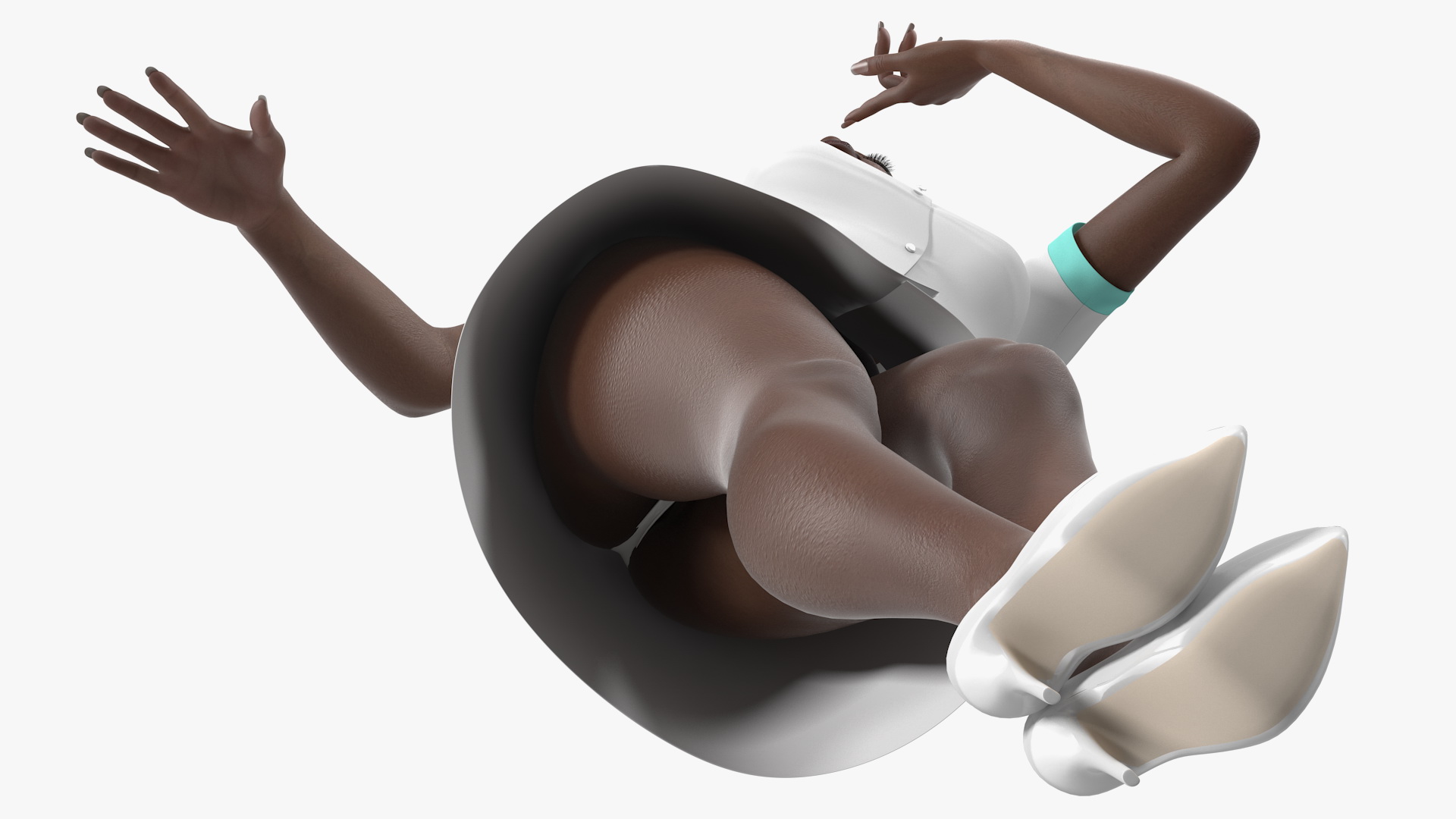 Dark Skinned Black Nurse 3D model
