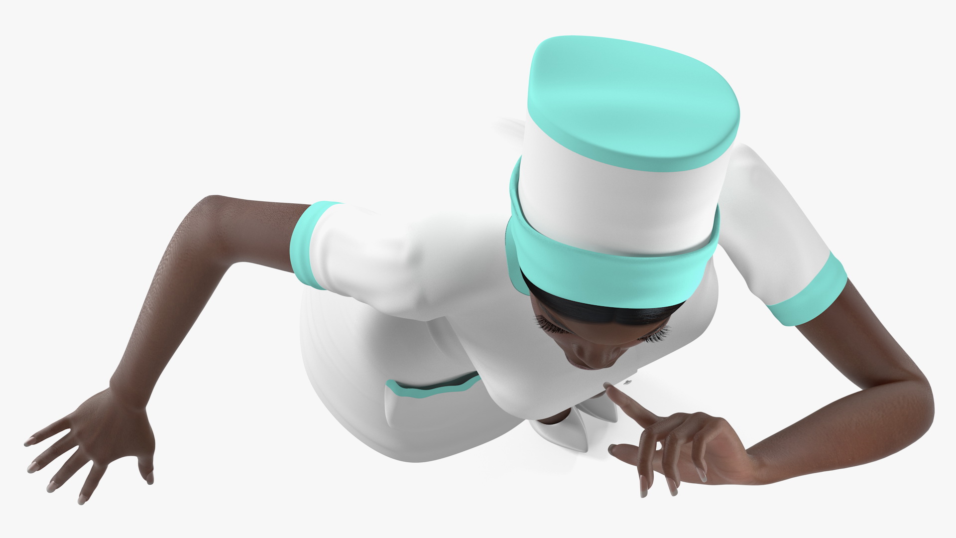 Dark Skinned Black Nurse 3D model