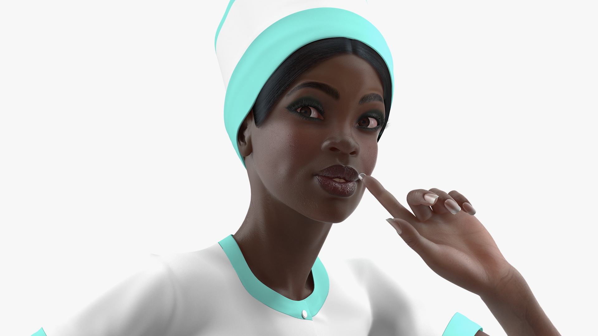 Dark Skinned Black Nurse 3D model