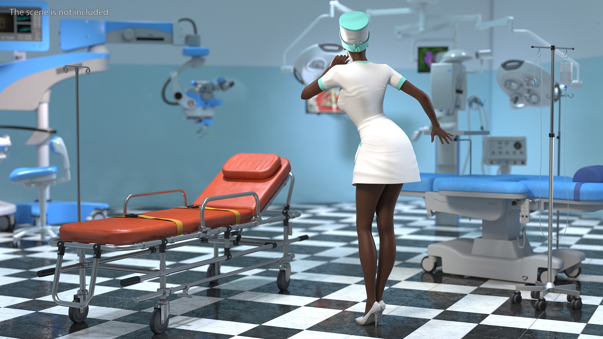 Dark Skinned Black Nurse 3D model