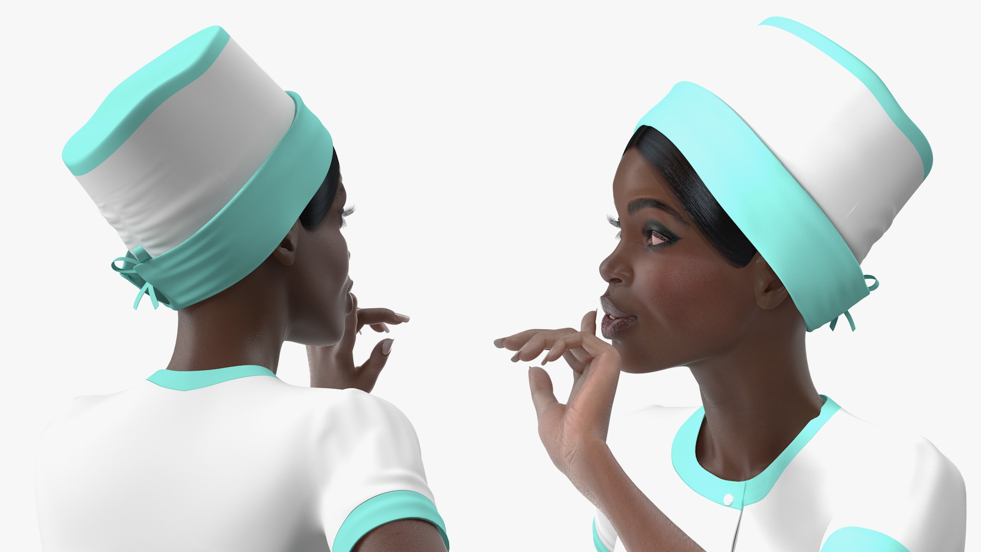 Dark Skinned Black Nurse 3D model